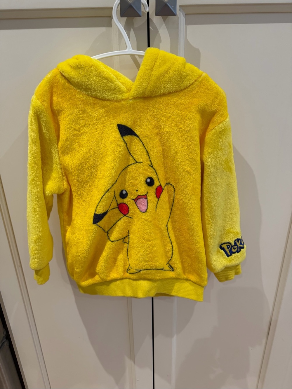 H&M 3-4t Pikachu Plush Hooded Pullover for Kids - Yellow